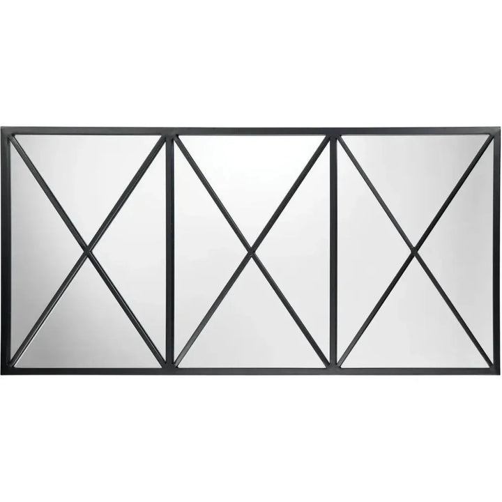 Reversible Position Black Iron Xyla Grid Wall Mirror - LOOMLAN - Jamie Young - Wall Mirrors