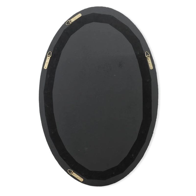 Reversible Position Black Polyresin Ovation Oval Wall Mirror Wall Mirrors LOOMLAN By Jamie Young