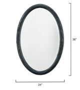 Reversible Position Black Polyresin Ovation Oval Wall Mirror Wall Mirrors LOOMLAN By Jamie Young