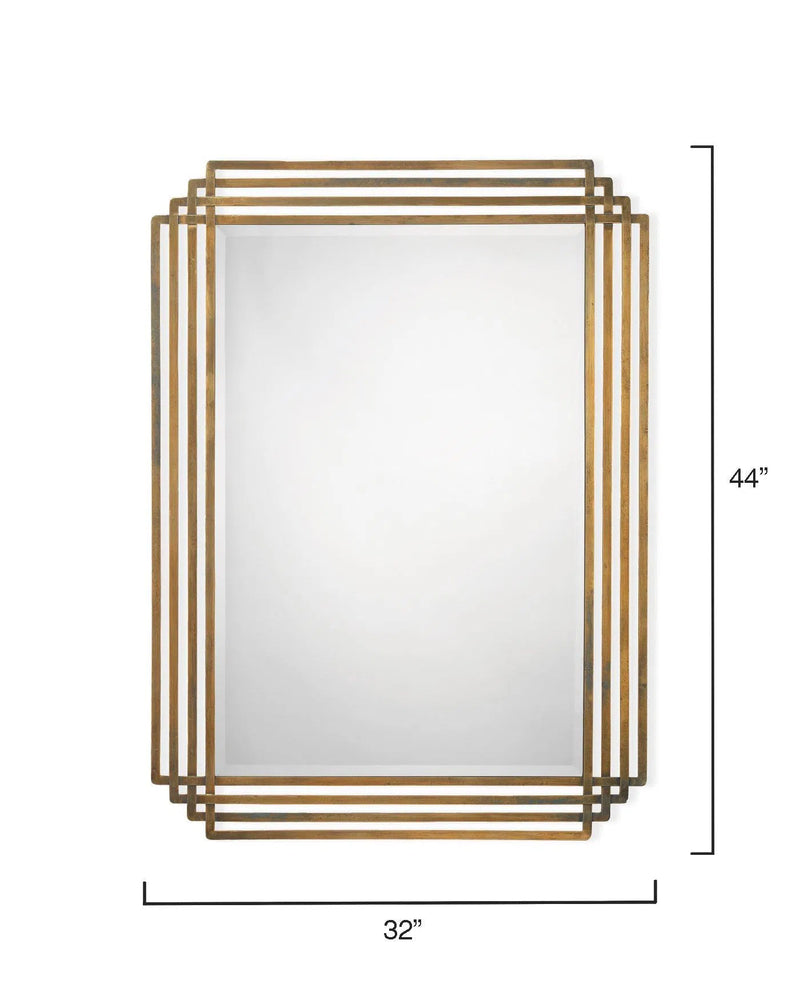 Reversible Position Brass Serai Wall Mirror Wall Mirrors LOOMLAN By Jamie Young