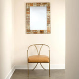 Reversible Position Brown Rectangle Faux Horn Wall Mirror Wall Mirrors LOOMLAN By Jamie Young