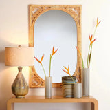 Reversible Position Natural Rattan Primrose Wall Mirror