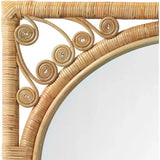 Reversible Position Natural Rattan Primrose Wall Mirror