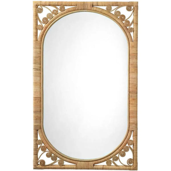 Reversible Position Natural Rattan Primrose Wall Mirror