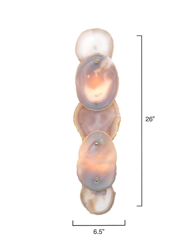 Reversible Purple Agate Stone Trinity Wall Sconce - Large Wall Sconces LOOMLAN By Jamie Young