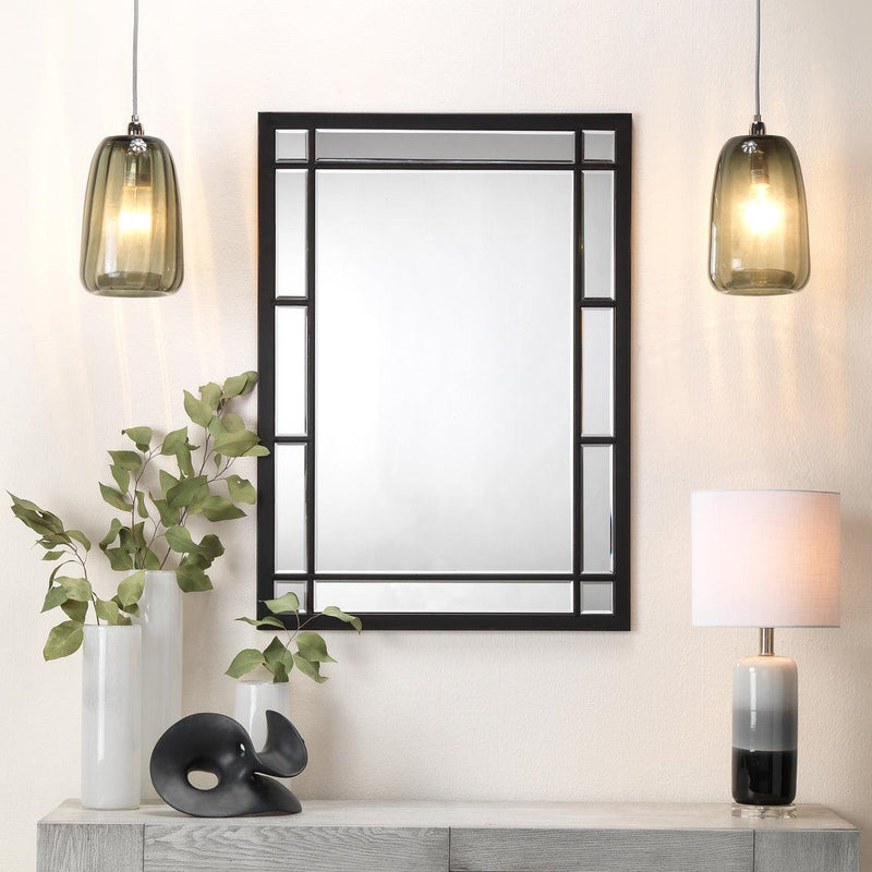 Reversible Rectangle Black Iron Chelsea Wall Mirror Wall Mirrors LOOMLAN By Jamie Young