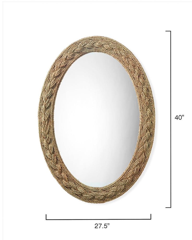 Reversible Seagrass Braided Oval Wall Mirror Wall Mirrors LOOMLAN By Jamie Young