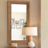 Reversible Seagrass Evergreen Rectangle Wall Mirror