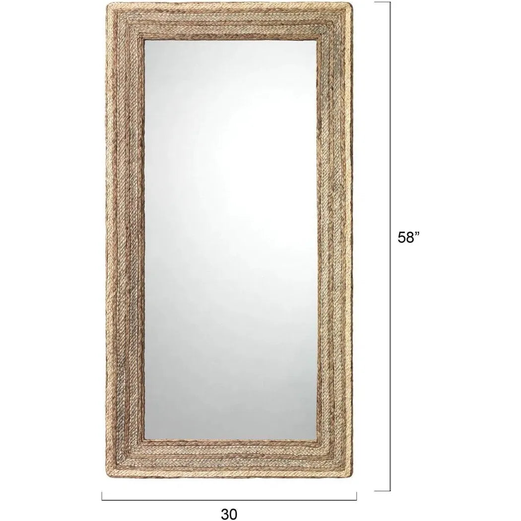 Reversible Seagrass Evergreen Rectangle Wall Mirror