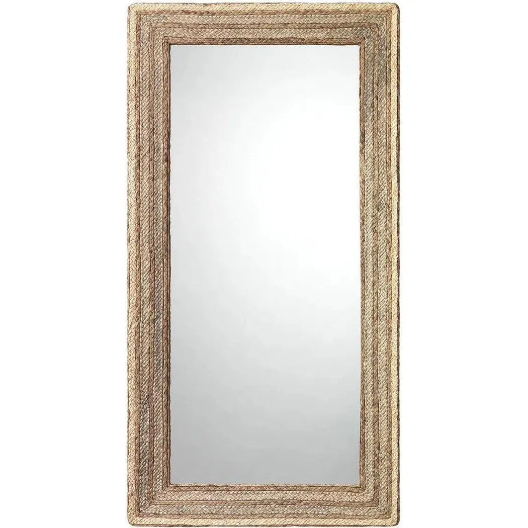 Reversible Seagrass Evergreen Rectangle Wall Mirror