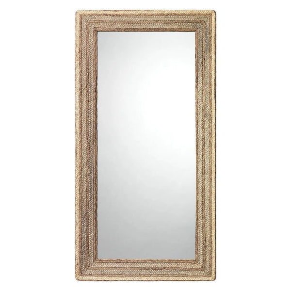 Reversible Seagrass Evergreen Rectangle Wall Mirror Wall Mirrors LOOMLAN By Jamie Young