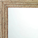 Reversible Seagrass Evergreen Square Wall Mirror