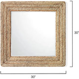 Reversible Seagrass Evergreen Square Wall Mirror