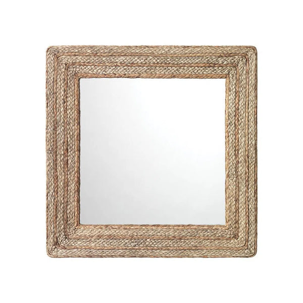 Reversible Seagrass Evergreen Square Wall Mirror Wall Mirrors LOOMLAN By Jamie Young