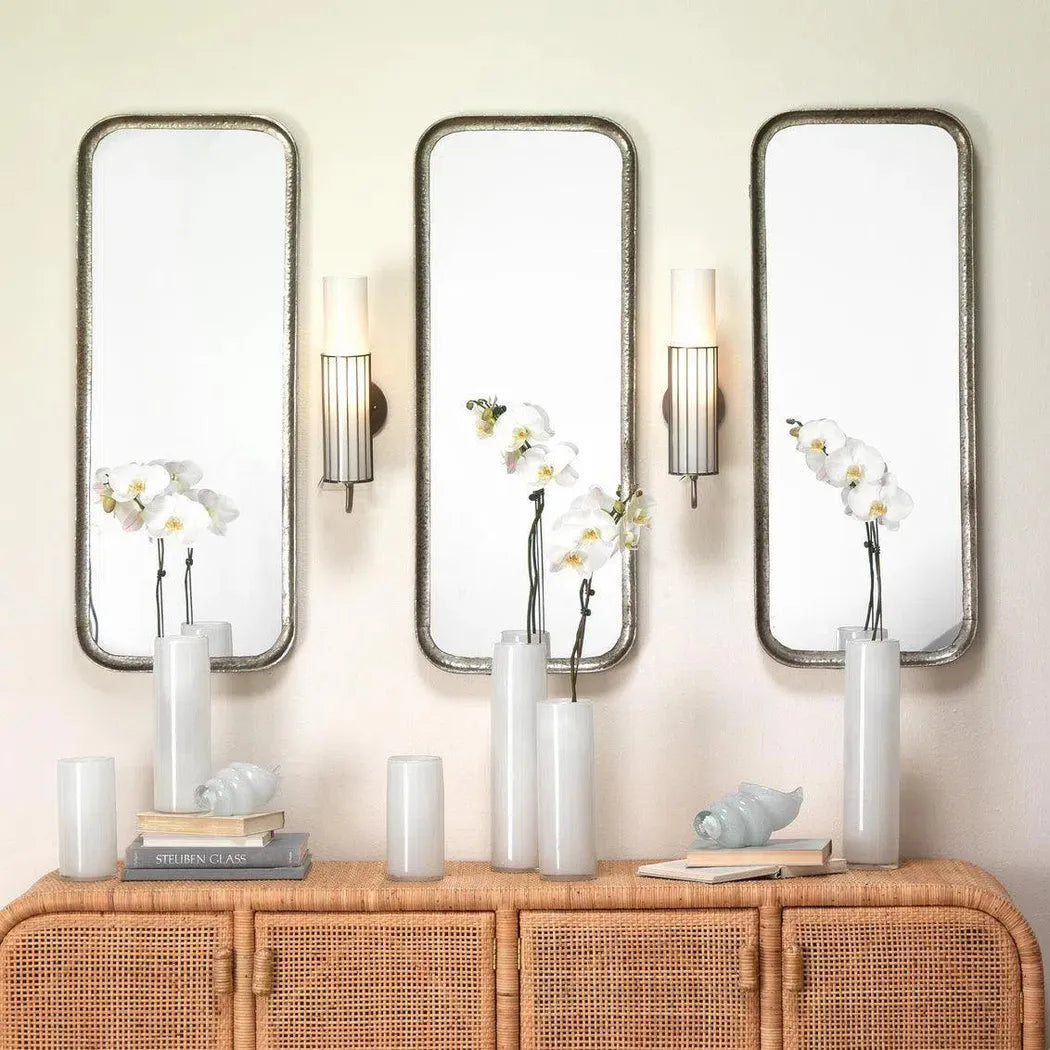 Reversible Silver Iron Capital Rectangle Wall Mirror