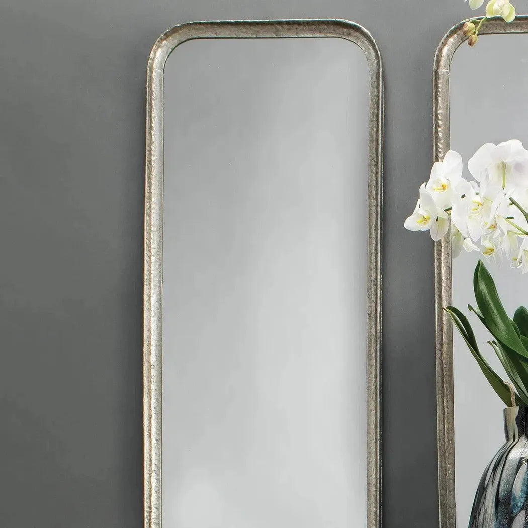 Reversible Silver Iron Capital Rectangle Wall Mirror