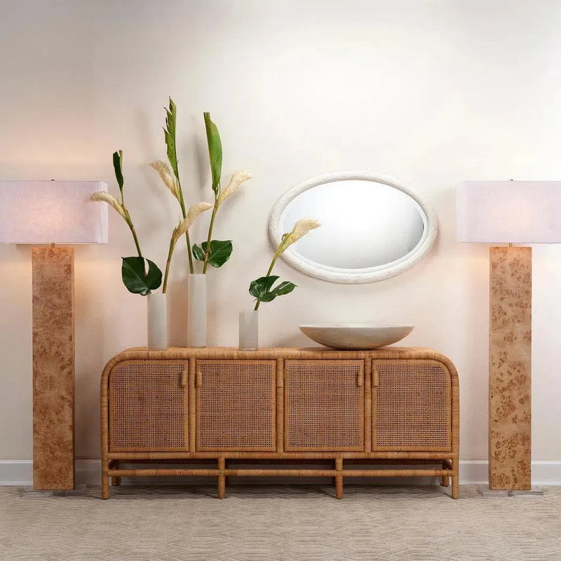 Reversible White Polyresin Ovation Oval Wall Mirror