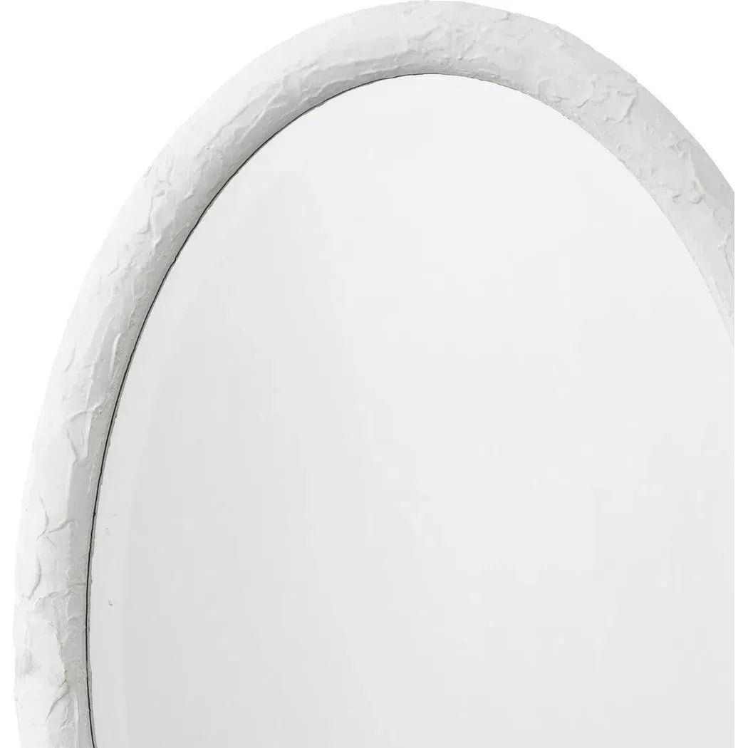 Reversible White Polyresin Ovation Oval Wall Mirror