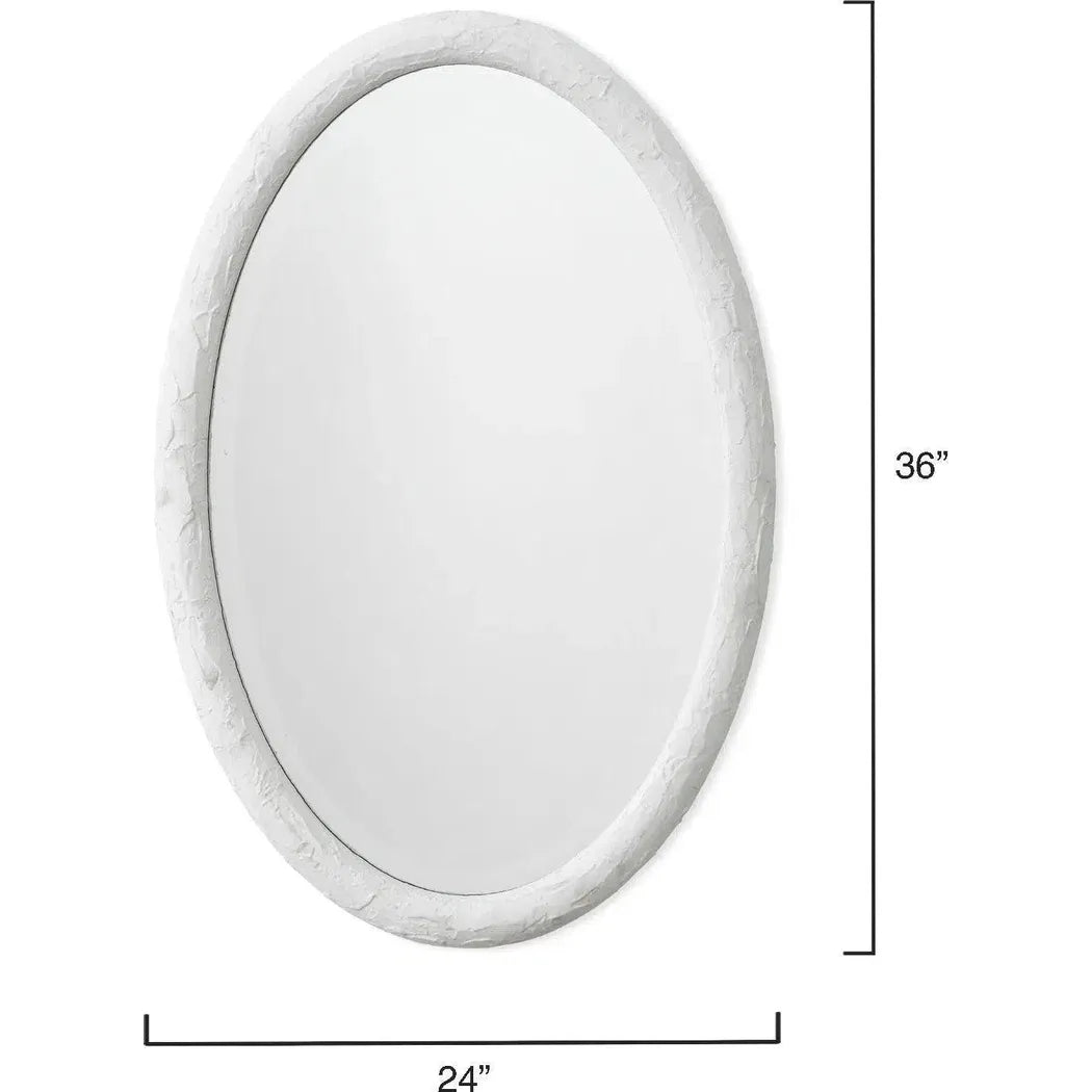 Reversible White Polyresin Ovation Oval Wall Mirror