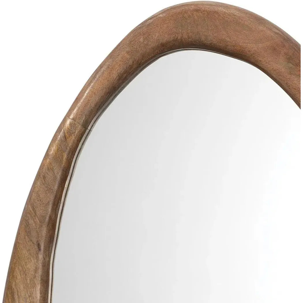 Reversible Wood Organic Oval Wall Mirror