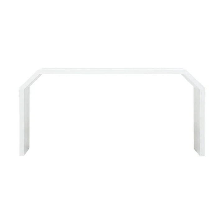 Rhea Modernist Architectural Shaped White Console Table - LOOMLAN - Chelsea House - Console Tables