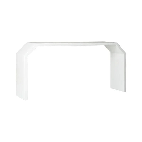 Rhea Modernist Architectural Shaped White Console Table - LOOMLAN - Chelsea House - Console Tables