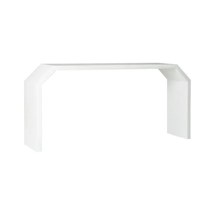 Rhea Modernist Architectural Shaped White Console Table - LOOMLAN - Chelsea House - Console Tables