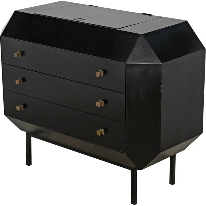 Rhiana Wood Black Dresser - LOOMLAN - Noir - Dressers