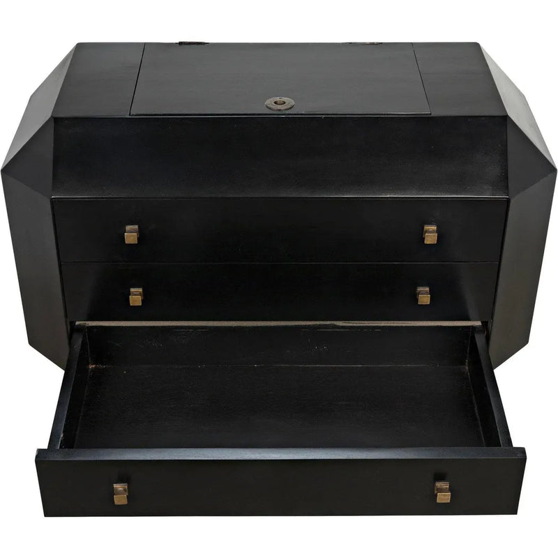 Rhiana Wood Black Dresser