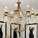 Rhine Gold Crystal Lights Gold Large Chandelier