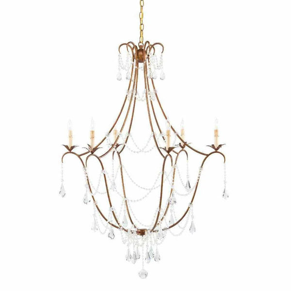 Rhine Gold Elizabeth Gold Chandelier Lillian August Collection Chandeliers LOOMLAN By Currey & Co