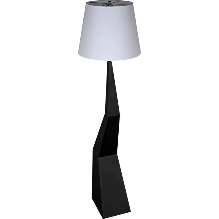 Rhombus Floor Lamp with Shade, Black Metal-Floor Lamps-Noir-LOOMLAN