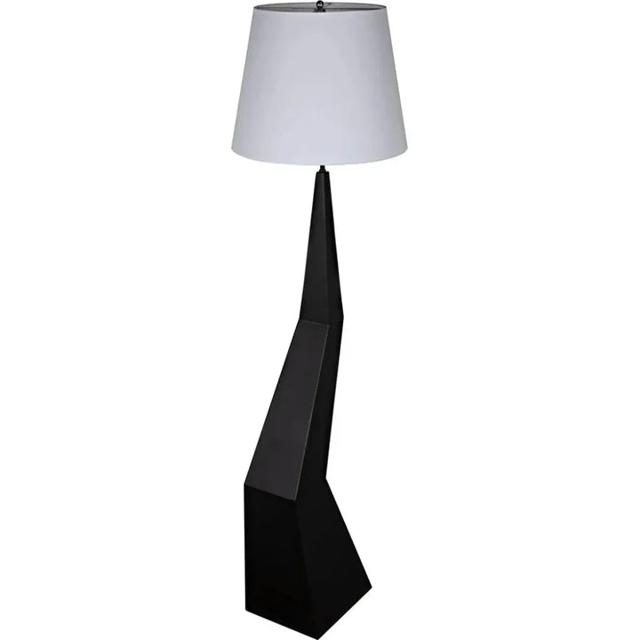 Rhombus Floor Lamp with Shade, Black Metal-Floor Lamps-Noir-LOOMLAN