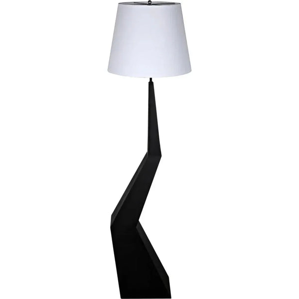 Rhombus Floor Lamp with Shade, Black Metal-Floor Lamps-Noir-LOOMLAN