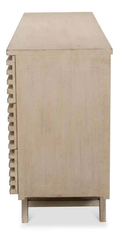 Ribbed Nine Drawer Wood Chest - LOOMLAN - Sarreid - Chests