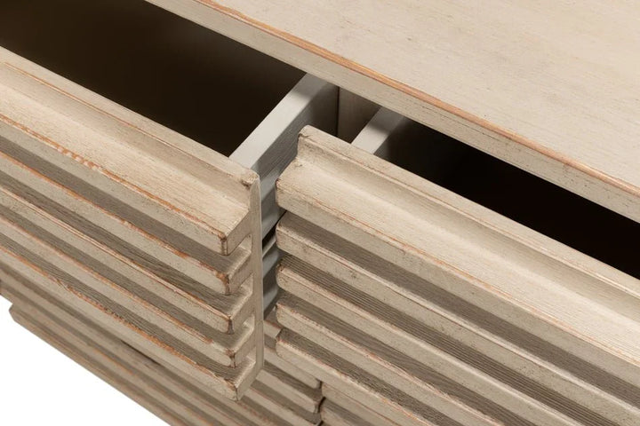 Ribbed Nine Drawer Wood Chest - LOOMLAN - Sarreid - Chests