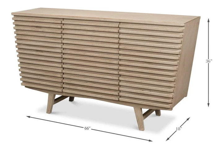 Ribbed Nine Drawer Wood Chest - LOOMLAN - Sarreid - Chests