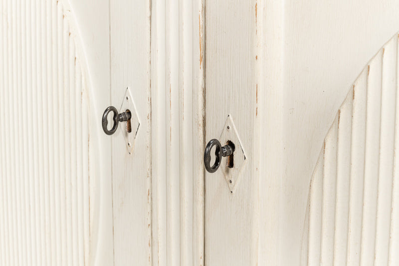 Ribbon Three Door Sideboard Antique White-Sideboards-Sarreid-LOOMLAN