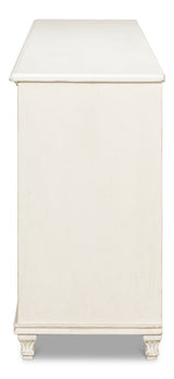 Ribbon Three Door Sideboard Antique White-Sideboards-Sarreid-LOOMLAN