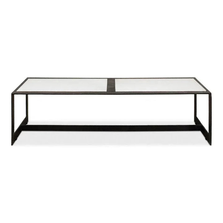 Ridged Iron Rectangular Coffee Table - LOOMLAN - Sarreid - Coffee Tables