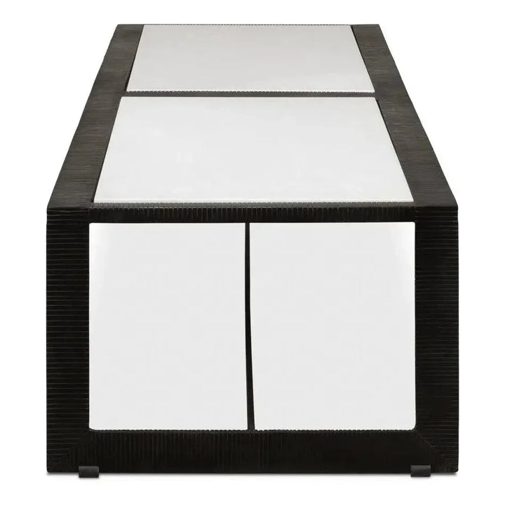 Ridged Iron Rectangular Coffee Table - LOOMLAN - Sarreid - Coffee Tables