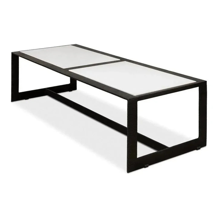 Ridged Iron Rectangular Coffee Table - LOOMLAN - Sarreid - Coffee Tables