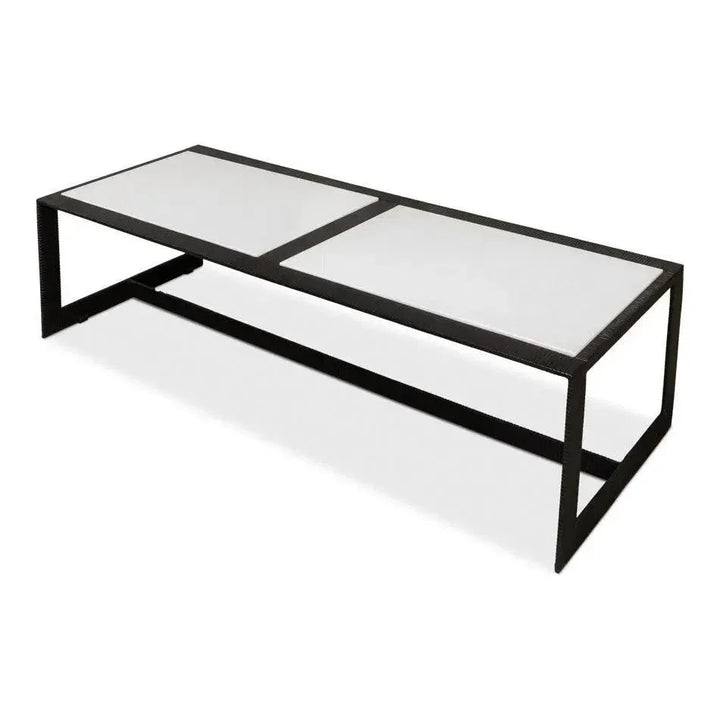 Ridged Iron Rectangular Coffee Table - LOOMLAN - Sarreid - Coffee Tables