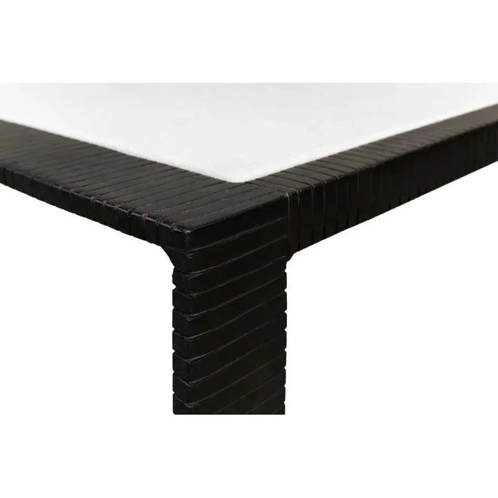 Ridged Iron Rectangular Coffee Table - LOOMLAN - Sarreid - Coffee Tables
