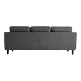 Right Facing Chaise Convertible Sofa Bed in Charcoal Grey Sectionals LOOMLAN By Moe's Home