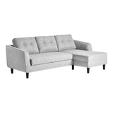 Right Facing Chaise Convertible Sofa Bed in Light Grey Sectionals LOOMLAN By Moe's Home