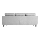Right Facing Chaise Convertible Sofa Bed in Light Grey Sectionals LOOMLAN By Moe's Home