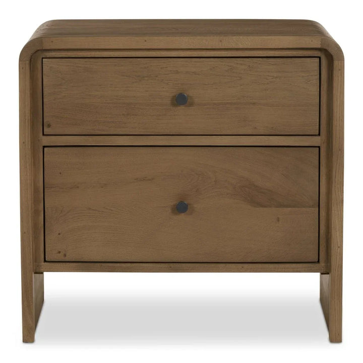 Riley Oak Waterfall Edge Design Nightstand - LOOMLAN - Moe's Home - Nightstands