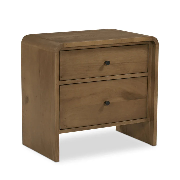 Riley Oak Waterfall Edge Design Nightstand - LOOMLAN - Moe's Home - Nightstands