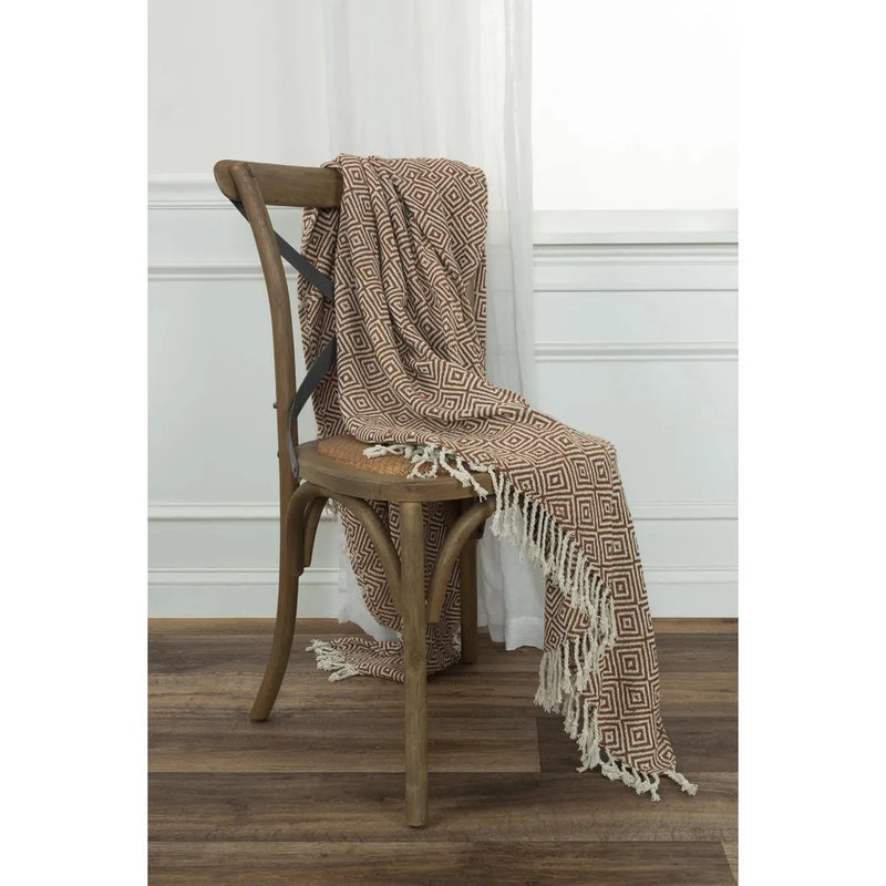 Rio Diamond Pattern Cotton Throw Blanket